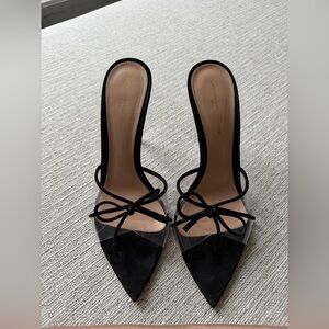 Gianvito Rossi Black Suede and PVC Sandals